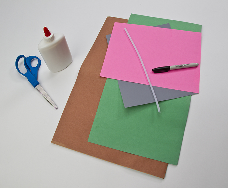 Materials: construction paper, markers, glue, scissors