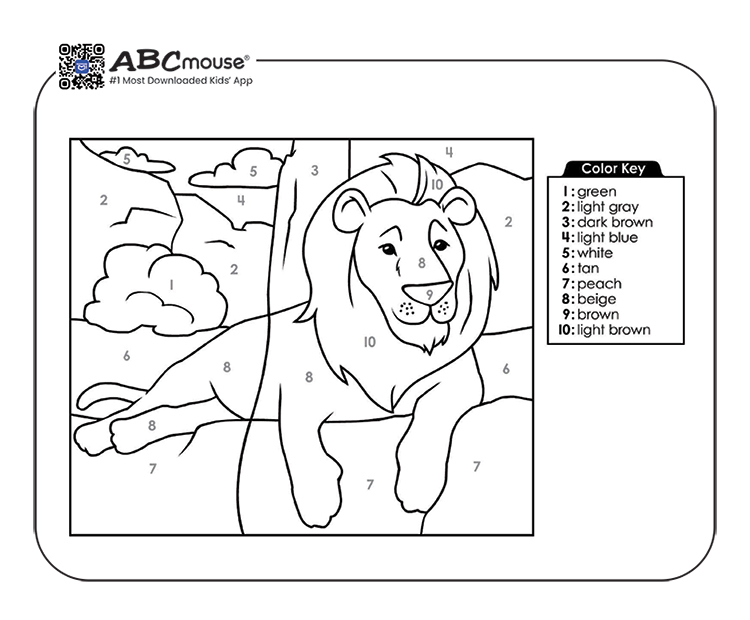 Lion Color by the numbers