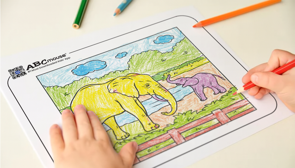 ABCmouse Coloring page - elephants